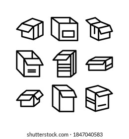Icono de caja o logotipo símbolo de signo aislado ilustración vectorial - Colección de iconos vectoriales de estilo negro de alta calidad
