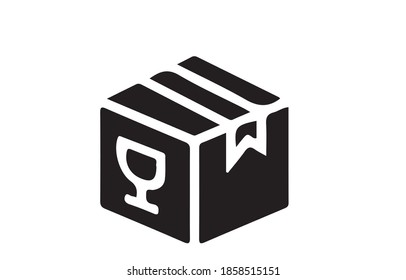 icono de caja o logotipo símbolo de signo aislado ilustración vectorial - iconos vectoriales de estilo negro de alta calidad.