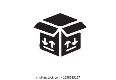 icono de caja o logotipo símbolo de signo aislado ilustración vectorial - iconos vectoriales de estilo negro de alta calidad.