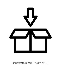 icono de caja o logotipo símbolo de signo aislado ilustración vectorial de alta calidad estilo negro iconos vectoriales
