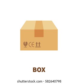 Box  icon or logo in modern flat style. High quality pictogram for web site design and mobile apps. Vector illustration on a white background.