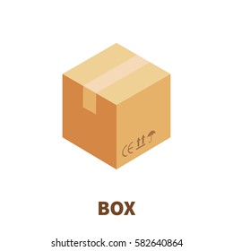 Box  icon or logo in modern flat style. High quality pictogram for web site design and mobile apps. Vector illustration on a white background.