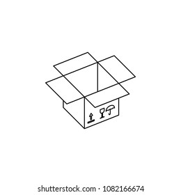 Box icon or logo in modern line style. High quality black outline pictogram for web site design and mobile apps. Vector illustration on a white background.