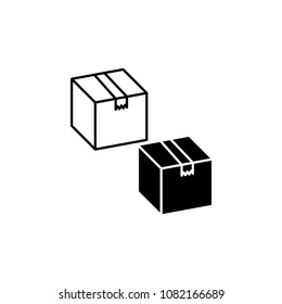 Box icon or logo in modern line style. High quality black outline pictogram for web site design and mobile apps. Vector illustration on a white background.