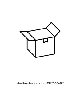 Box icon or logo in modern line style. High quality black outline pictogram for web site design and mobile apps. Vector illustration on a white background.