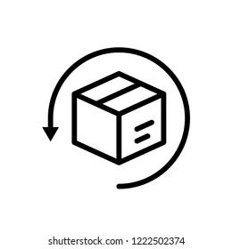 Box icon or logo in modern line style. High quality black outline pictogram for web site design and mobile apps. Vector illustration on a white background.