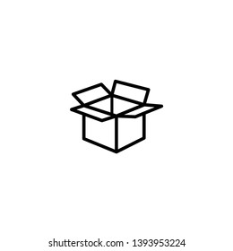 Box icon or logo in modern line style. High quality black outline pictogram for web site design and mobile apps. Vector illustration on a white background.