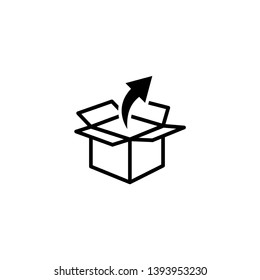 Box icon or logo in modern line style. High quality black outline pictogram for web site design and mobile apps. Vector illustration on a white background.