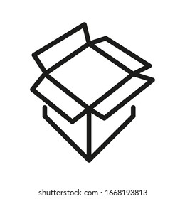 Box icon or logo in modern line style. High quality black outline pictogram for web site design and mobile apps. Vector illustration on a white background.