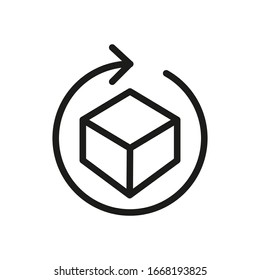 Box icon or logo in modern line style. High quality black outline pictogram for web site design and mobile apps. Vector illustration on a white background.