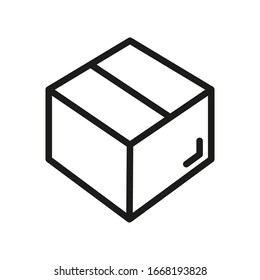 Icono de caja o logotipo en estilo de línea moderna. Pictograma negro de alta calidad para diseño de sitios web y aplicaciones móviles. Ilustración vectorial en fondo blanco.