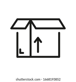 Box icon or logo in modern line style. High quality black outline pictogram for web site design and mobile apps. Vector illustration on a white background.