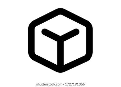 Box icon or logo in modern line style. High quality black outline pictogram for web site design and mobile apps. Vector illustration on a white background.