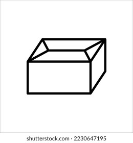 Box Symbol oder Logo im modernen Linienstil. Vektorgrafik auf weißem Hintergrund.