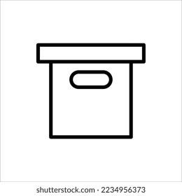 Box icon or logo in modern line style. Vector illustration on a white background.