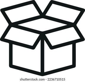 Icono de caja o logotipo en línea moderna. Pictograma negro de alta calidad para diseño de sitios web y aplicaciones móviles. Ilustración vectorial en un fondo blanco.