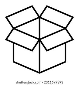 Box icon or logo in modern line style. High quality black outline pictogram for web site design and mobile apps. Vector illustration on a white background. Editable Free Vector Image