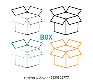 Box icon or logo in modern line style vector illustration on a white background.