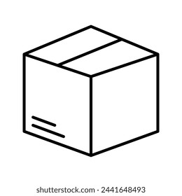 Box icon or logo in modern line style. High quality black outline pictogram for web site design and mobile apps. Vector illustration on a white background.