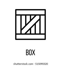 Box icon or logo in modern line style. High quality black outline pictogram for web site design and mobile apps. Vector illustration on a white background.