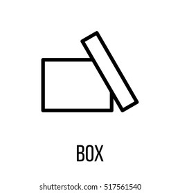 Box icon or logo in modern line style. High quality black outline pictogram for web site design and mobile apps. Vector illustration on a white background.