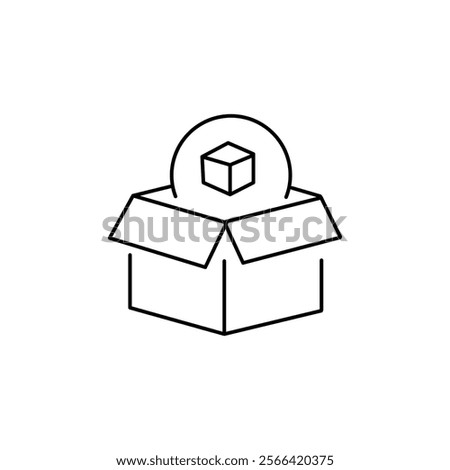 Box icon or logo in modern line style. High quality black outline pictogram for web site design and mobile apps. Vector illustration on a white background.