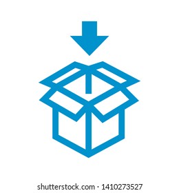 Box icon or logo in modern style. High quality for web site design and mobile apps. Vector illustration on a white background. - Vector
