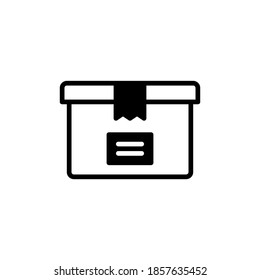 Box icon or logo vector black color