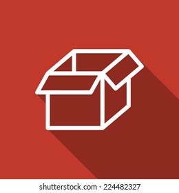 box icon with long shadow