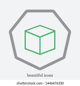 A box icon in modern linear style. Boxing vector illustration on a white background. The sign of a box. The symbol of a box.