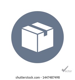 A box icon in modern style. High quality black image for your web - site. The sign of a box. The symbol of a box. Boxing vector illustration.