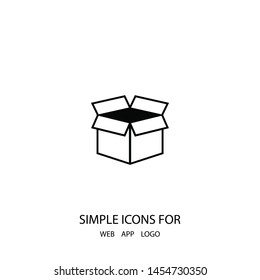 A box icon in modern style. High quality black outline image for web site design and mobile apps. Boxing vector illustration on a white background.