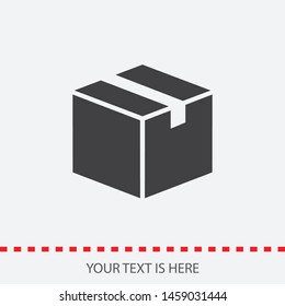 A box icon in modern style. High quality black image for your web - site. The sign of a box. The symbol of a box. Boxing vector illustration.