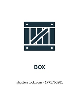 Box icon. Monochrome simple element from packaging collection. Creative Box icon for web design, templates, infographics and more