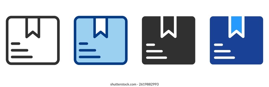 Box Icon Multiple Style Vector Collection