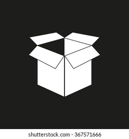 Box  icon  on black background. Vector illustration.