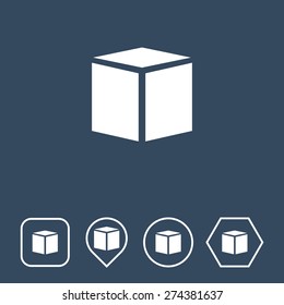 Box Icon on Flat UI Colors with Different Shapes. Eps-10.