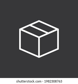 Icono de caja en fondo gris