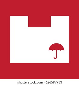 Box icon on red background