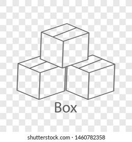 Box icon on transparency background. Flat style vector illustration.