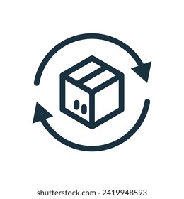 Box-Symbol auf weißem Hintergrund.