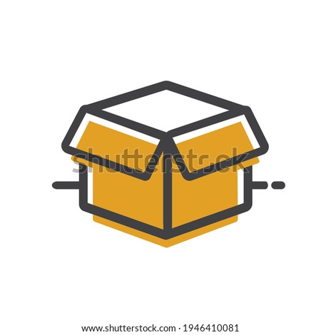 Box icon in orange color.
