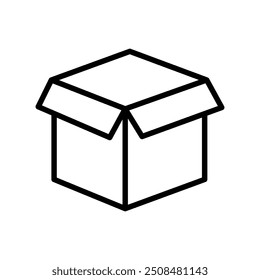 icono de caja. Diseño de estilo de contorno aislado sobre fondo blanco