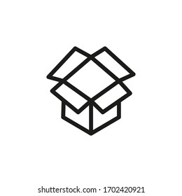 Box icon. Outline Vector Icon for Apps Web Design Isolated on White Background.  