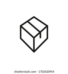 Box icon. Outline Vector Icon for Apps Web Design Isolated on White Background.   
