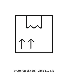 Box icon Outline vector line symbol