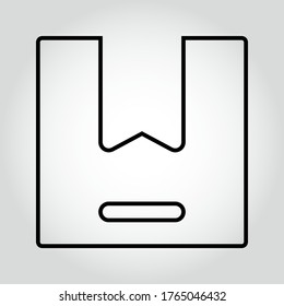 Box icon, outline vector sign, linear style pictogram isolated on white. Symbol, logo illustration. Editable stroke. Eps10 vector illustration.