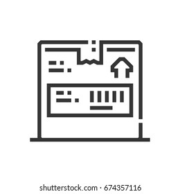 Box icon, part of the square icons, car service icon set. The illustration is a vector, editable stroke, thirty-two by thirty-two matrix grid, pixel perfect file.
