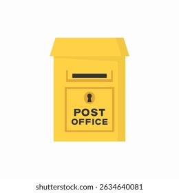 Box icon with post mailbox letter flat design vector red container delivery concept postal image cartoon message email service comics correspondence communication