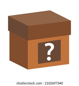 box icon, product of delivery service, mystery box with question mark